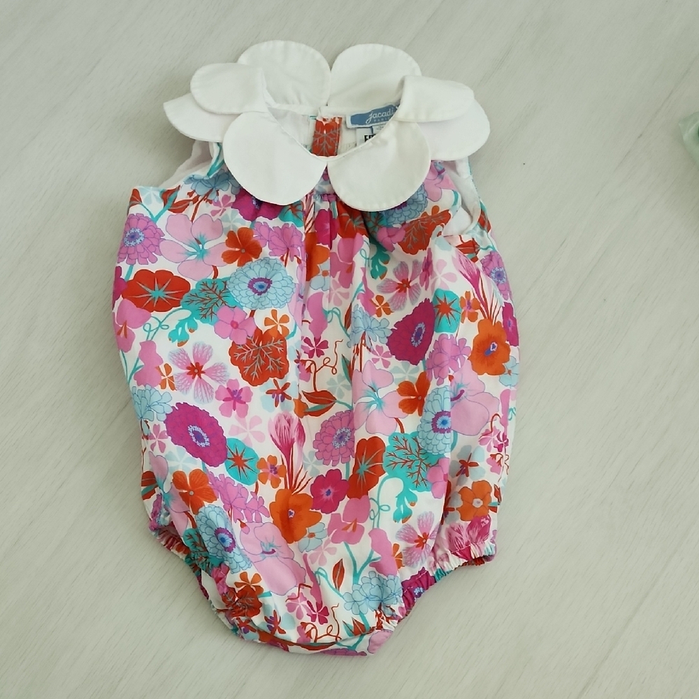 Jacadi Pink and Red Floral Casual Dress